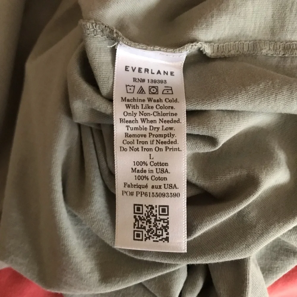 Everlane Pale Green Crewneck Short Sleeve Tee Large - Picture 8 of 9